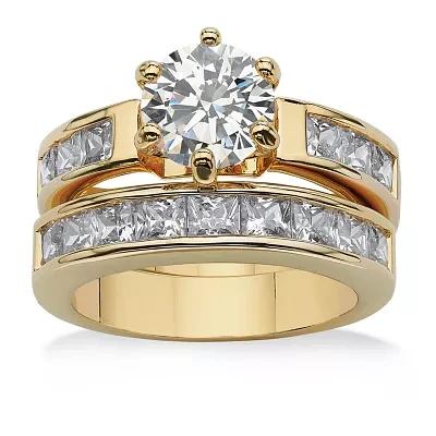 Womens 4 1/2 CT. T.W. Cubic Zirconia 14K Gold Over Brass Bridal Set