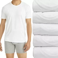 Hanes Ultimate Comfort Fit Cotton Stretch Bonus Pack Mens 5 Short Sleeve Crew Neck Moisture Wicking T-Shirt