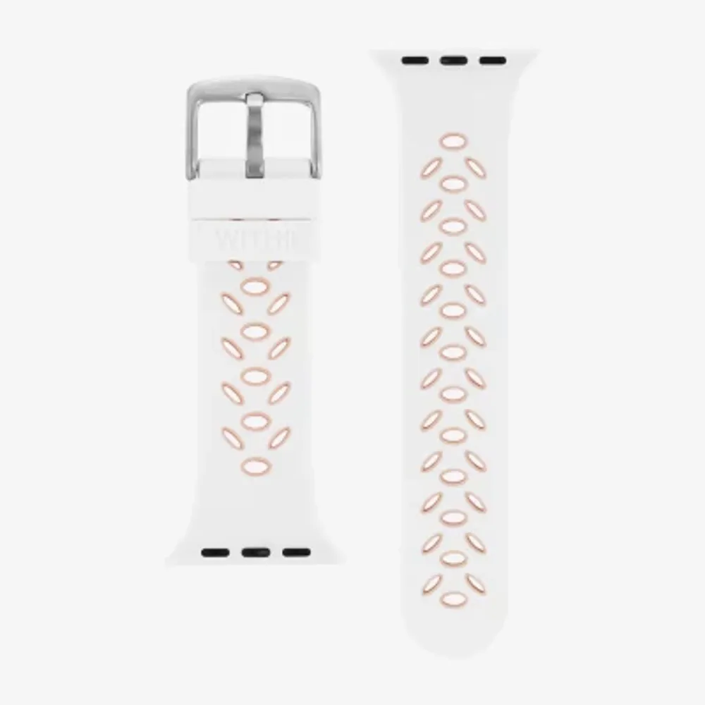 Withit Apple Compatible Unisex Adult White Watch Band Wi/T-As3-008-43-Bx-01