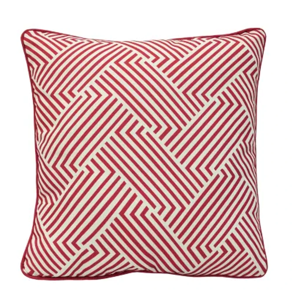 Outdoor Dècor 18 X 18 In Printed Red Square Throw Pillow