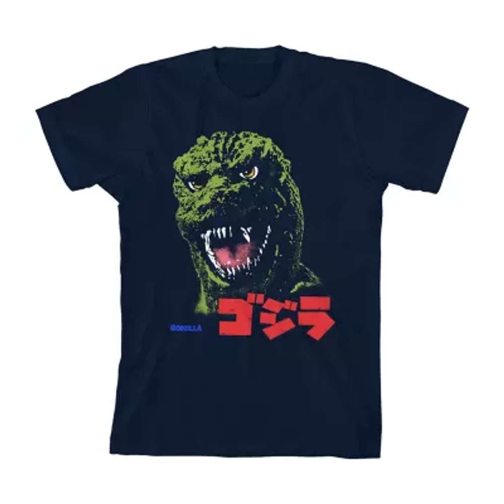 Little & Big Kid Boys Crew Neck Short Sleeve Loose Fit Godzilla Graphic T-Shirt