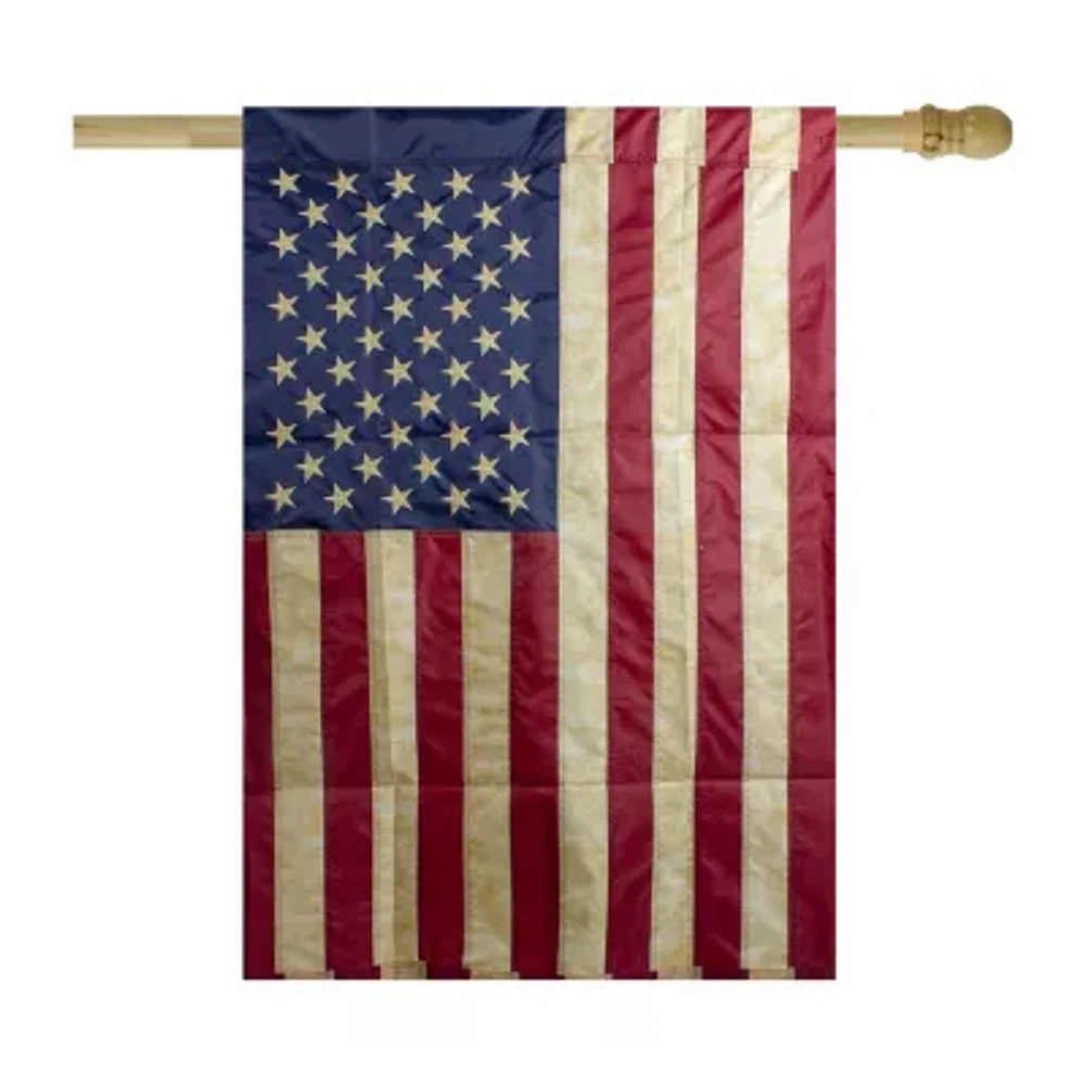 Northlight 40in X 28in Embroidered Tea-Stained Usa Garden Flag
