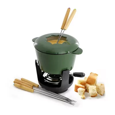 MegaChef Enameled Cast Iron Fondue Set