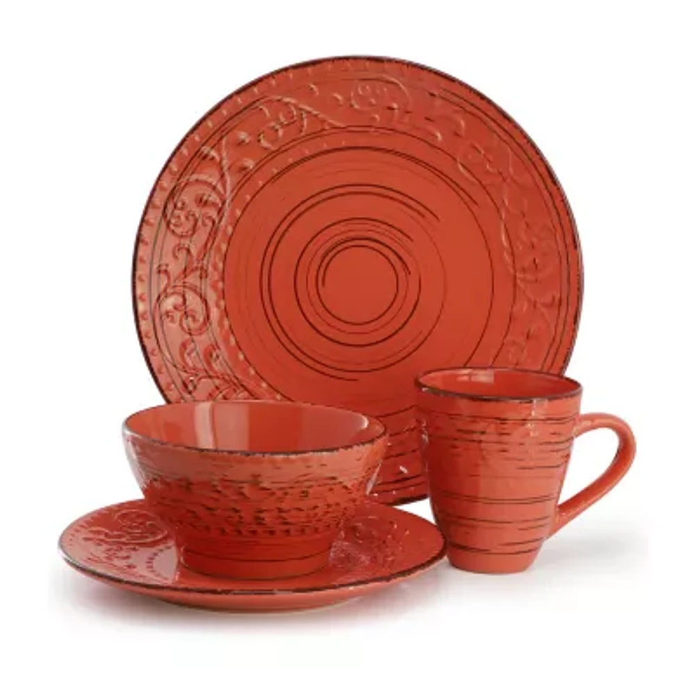 Elama Malibu Jasper 16 Piece 16-pc. Stoneware Dinnerware Set