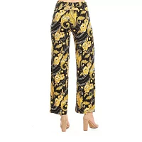 White Mark Womens Mid Rise Wide Leg Palazzo Pant