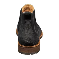 Florsheim Mens Chalet Plain Toe Gore Stacked Heel Chelsea Boots