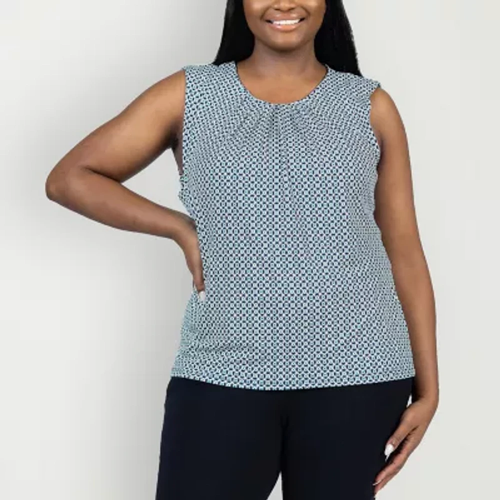 24seven Comfort Apparel Womens Round Neck Sleeveless Plus Tank Top