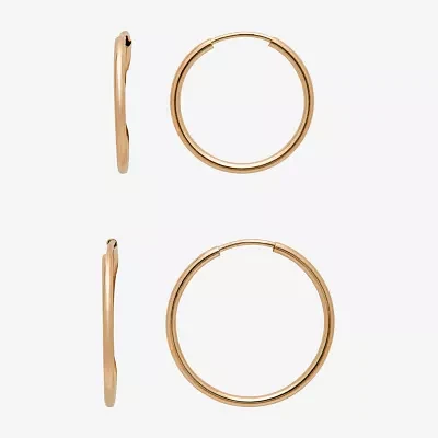 Gold Theory Womens Round 2 Pair Earring Set