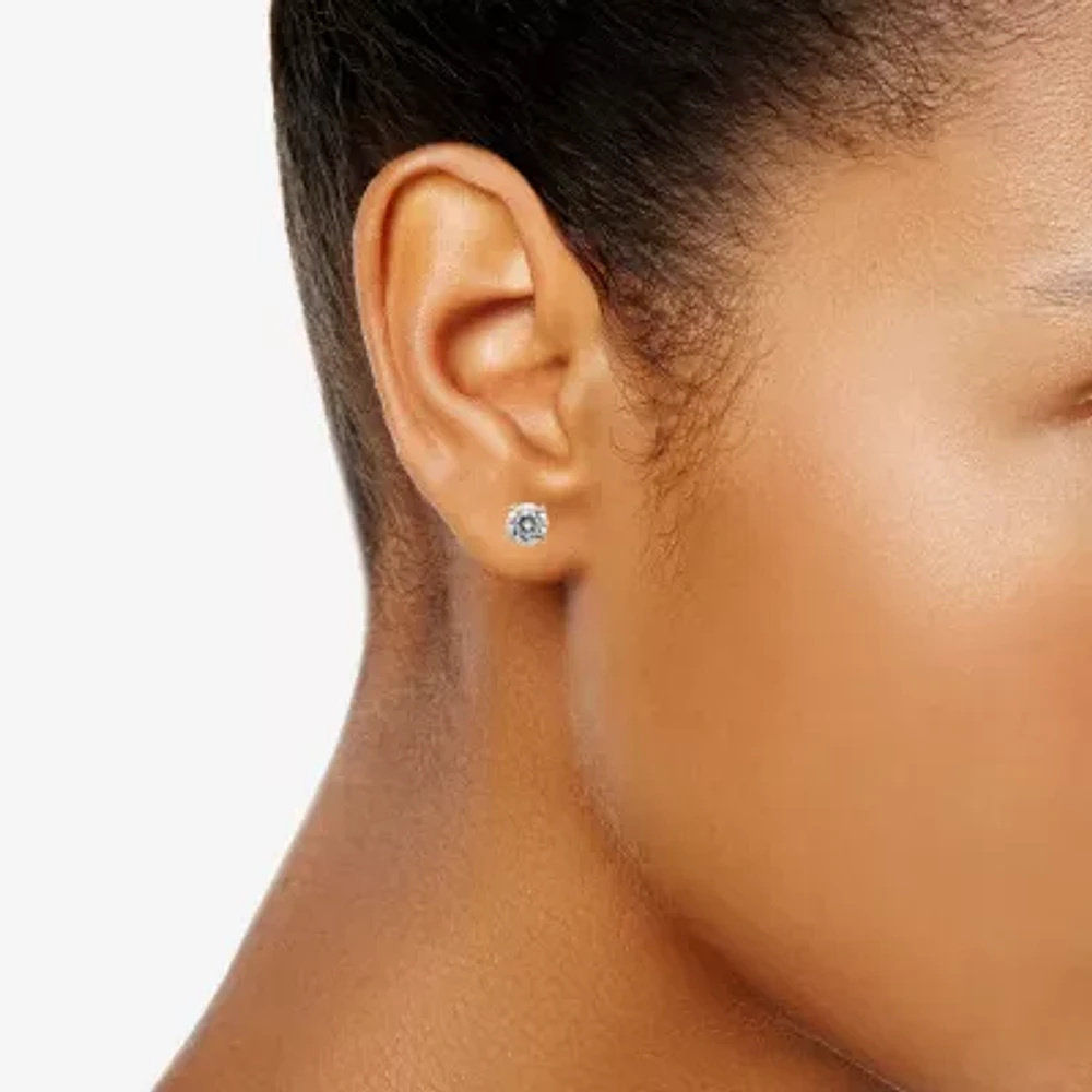 Gold Theory Womens Cubic Zirconia Round 2 Pair Earring Set