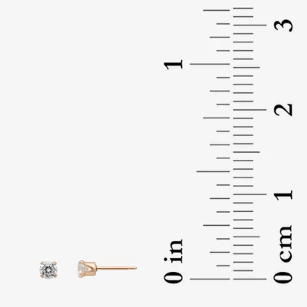 Gold Theory Womens Cubic Zirconia Round 2 Pair Earring Set