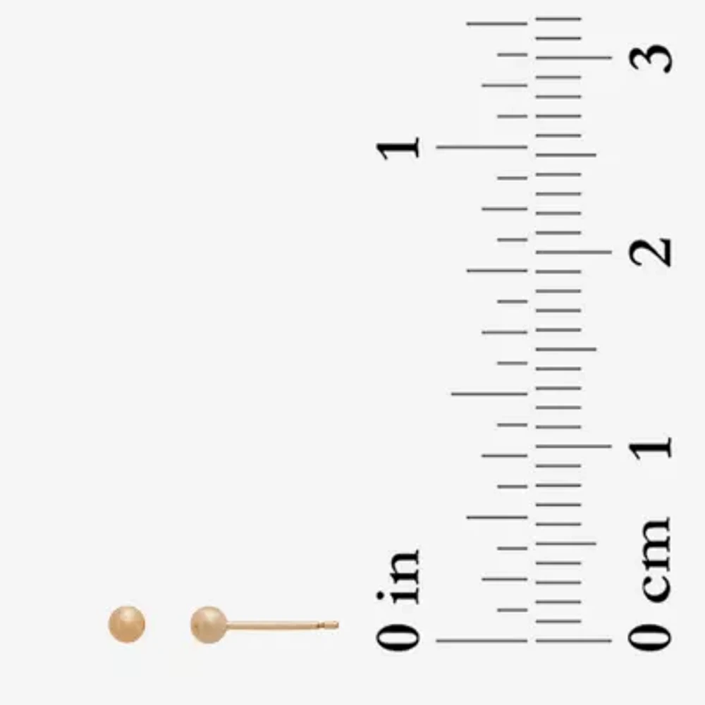 Gold Theory Womens Cubic Zirconia Round 3 Pair Earring Set