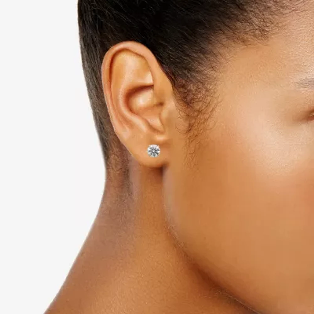 Gold Theory Womens Cubic Zirconia Round 3 Pair Earring Set