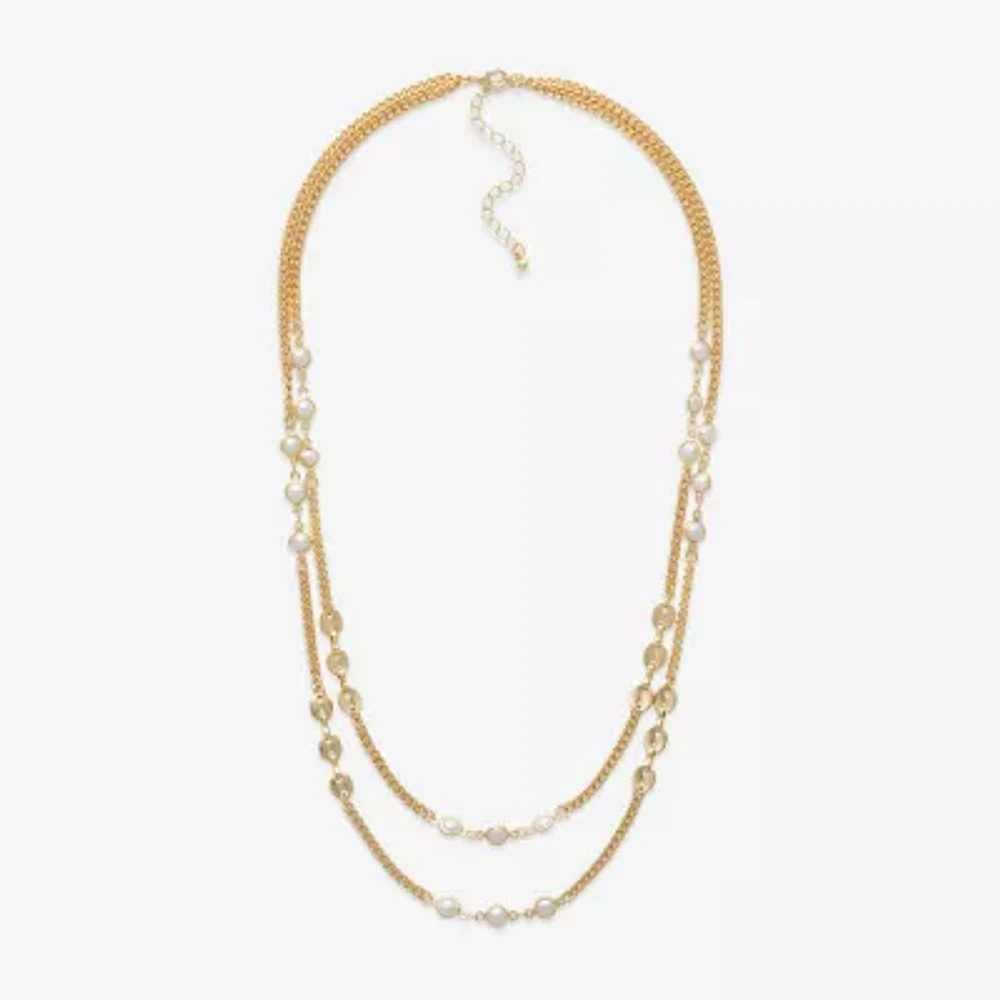 Mixit Womens White 24 Inch Strand Necklace