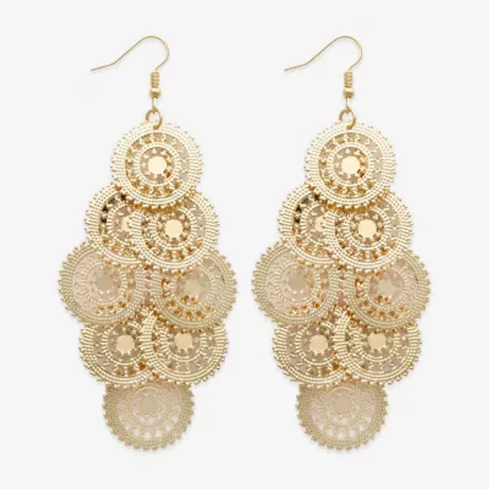 Bold Elements Gold Tone Womens Drop Earrings