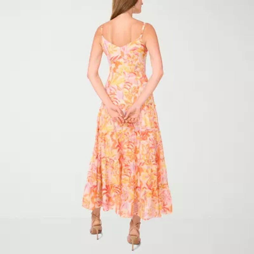 MSK Womens Sleeveless Floral Maxi Dress