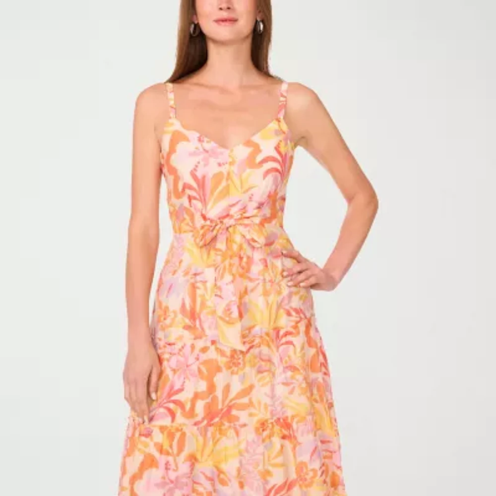 MSK Womens Sleeveless Floral Maxi Dress