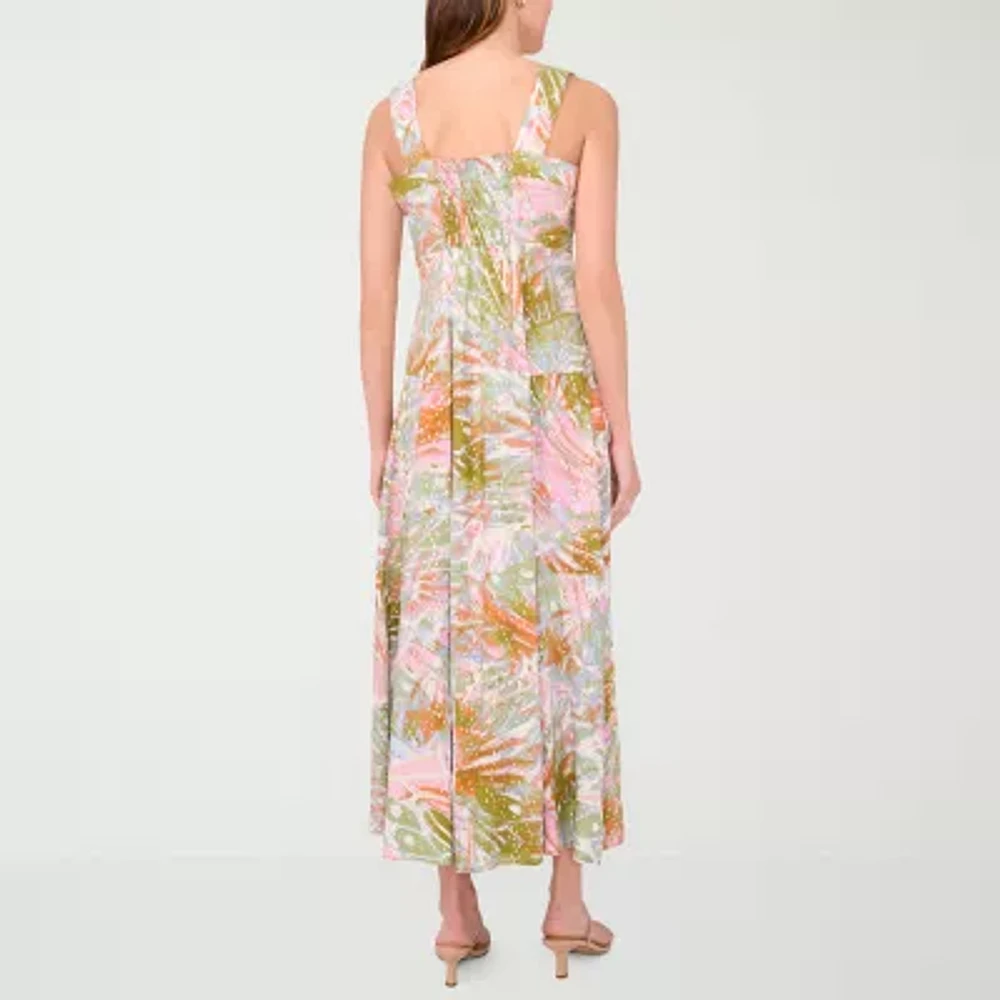 MSK Womens Sleeveless Abstract Maxi Dress