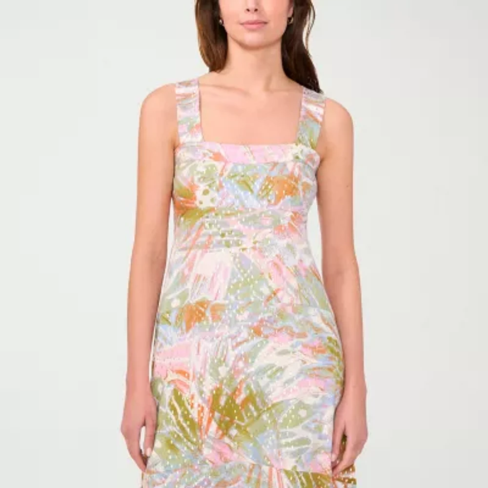 MSK Womens Sleeveless Abstract Maxi Dress