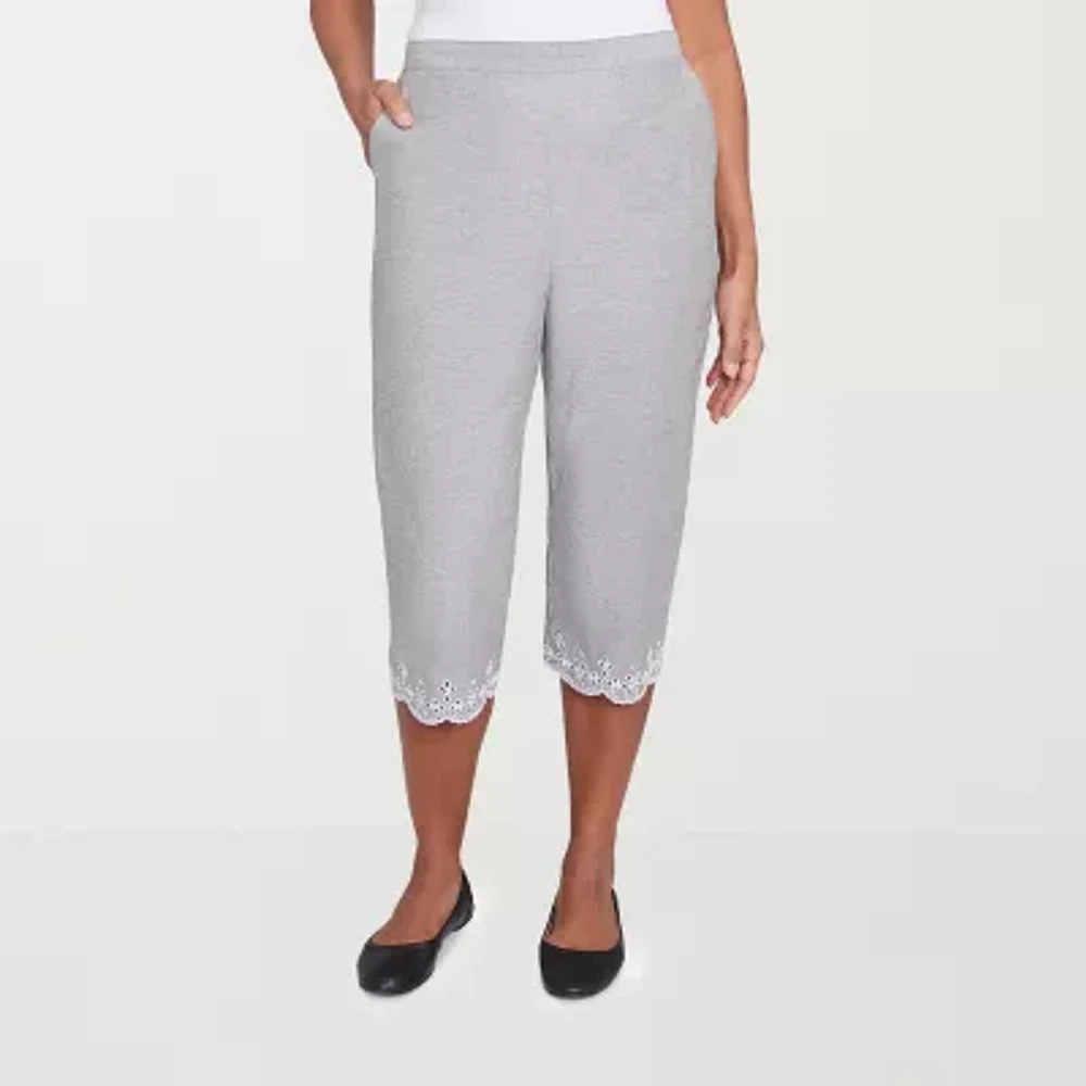 Alfred Dunner Crystal Springs Womens Straight Capri Pant