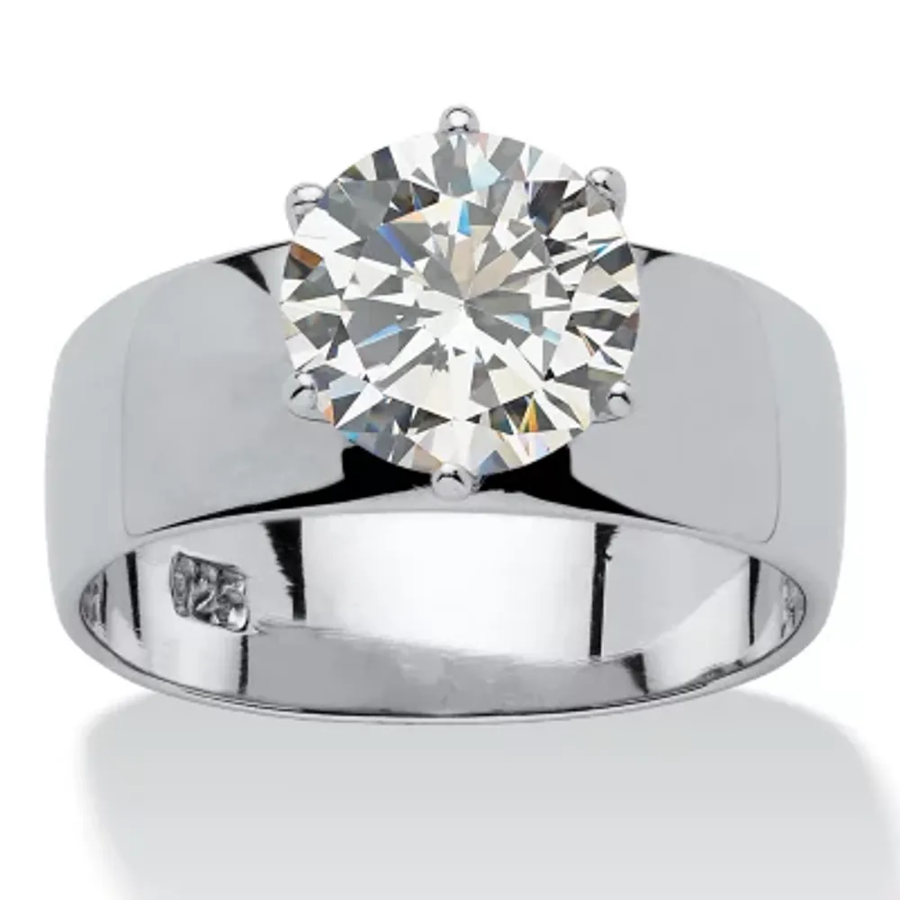 DiamonArt® Womens 4 CT. T.W. White Cubic Zirconia Sterling Silver Round Engagement Ring