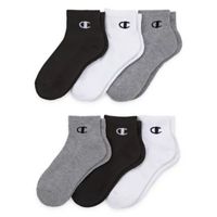 Champion 6 Pair Quarter Ankle Socks Boys
