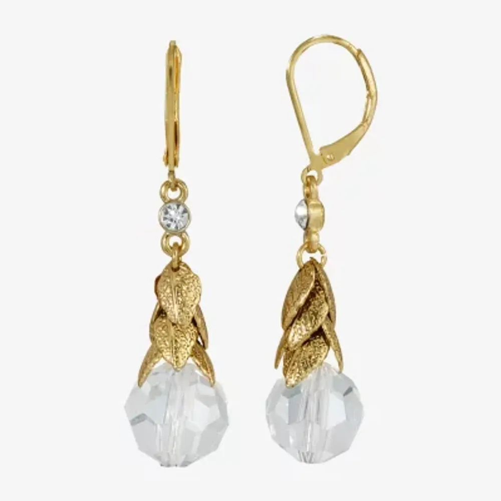 1928 Gold-Tone Womens Drop Earrings
