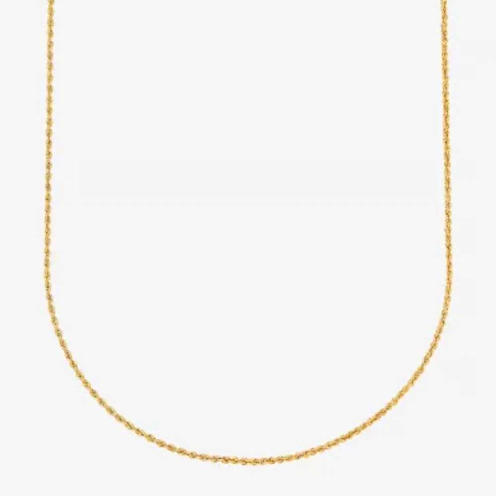 10K Gold 18 - 24 Inch Hollow Rope Chain Necklace