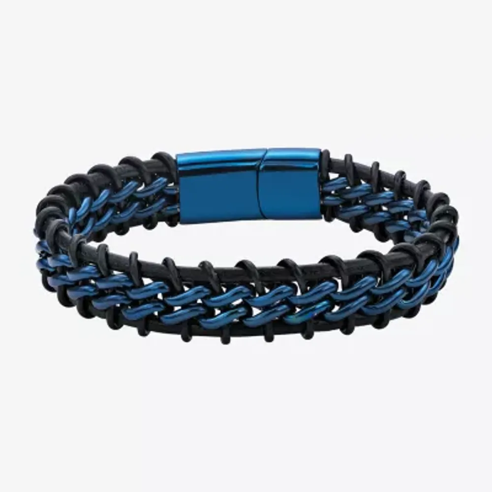 Mens Stainless Steel 8 1/2 Inch Solid Braid Chain Bracelet