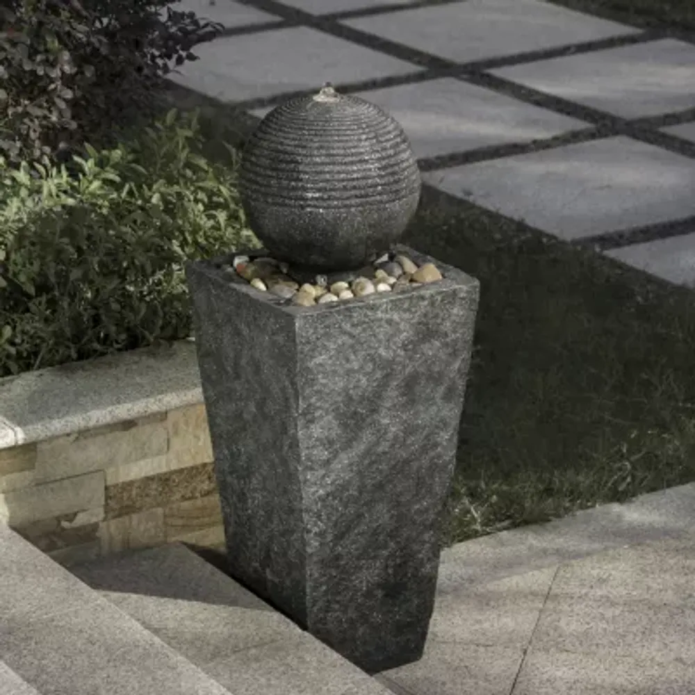 Glitzhome 31.75" Polyresin Sphere Outdoor Fountains