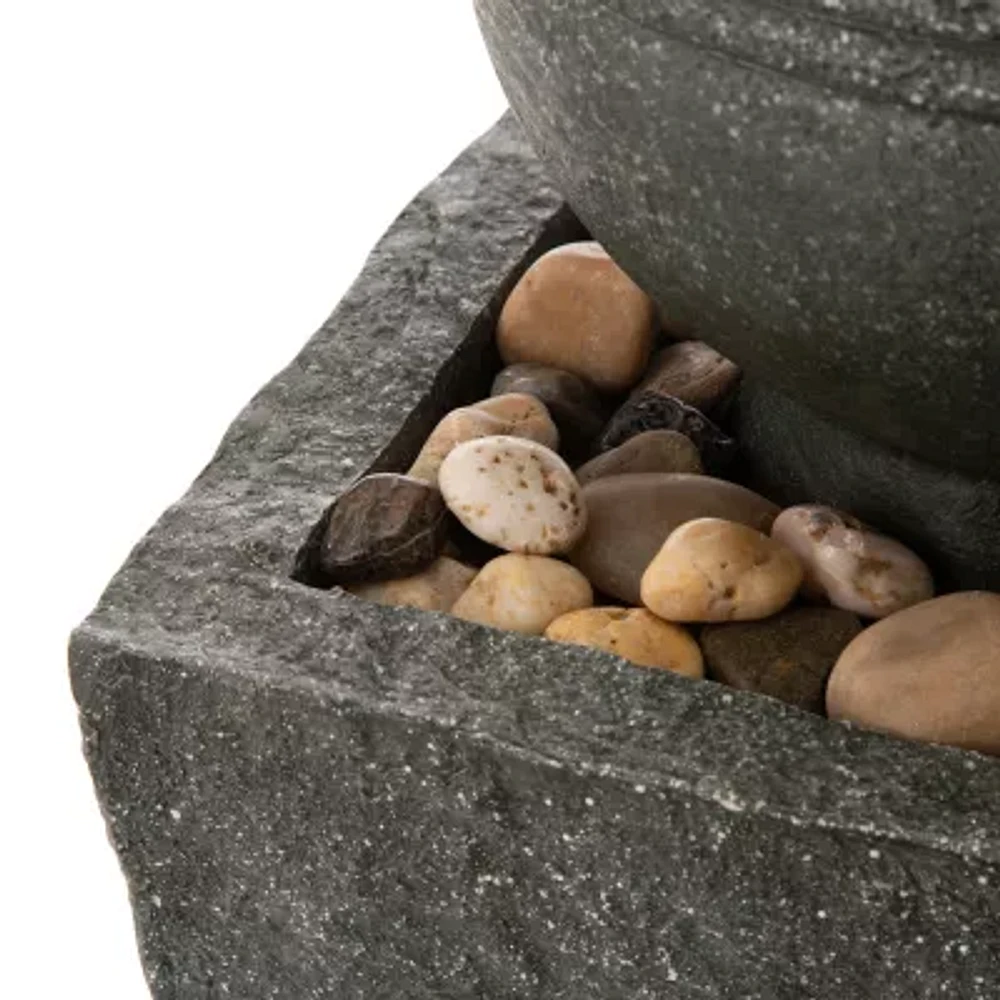 Glitzhome 31.75" Polyresin Sphere Outdoor Fountains