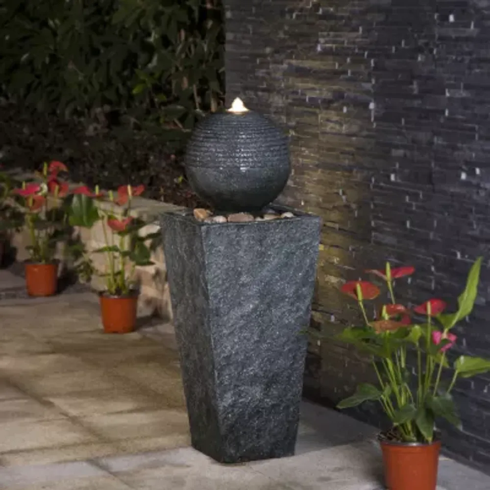 Glitzhome 31.75" Polyresin Sphere Outdoor Fountains