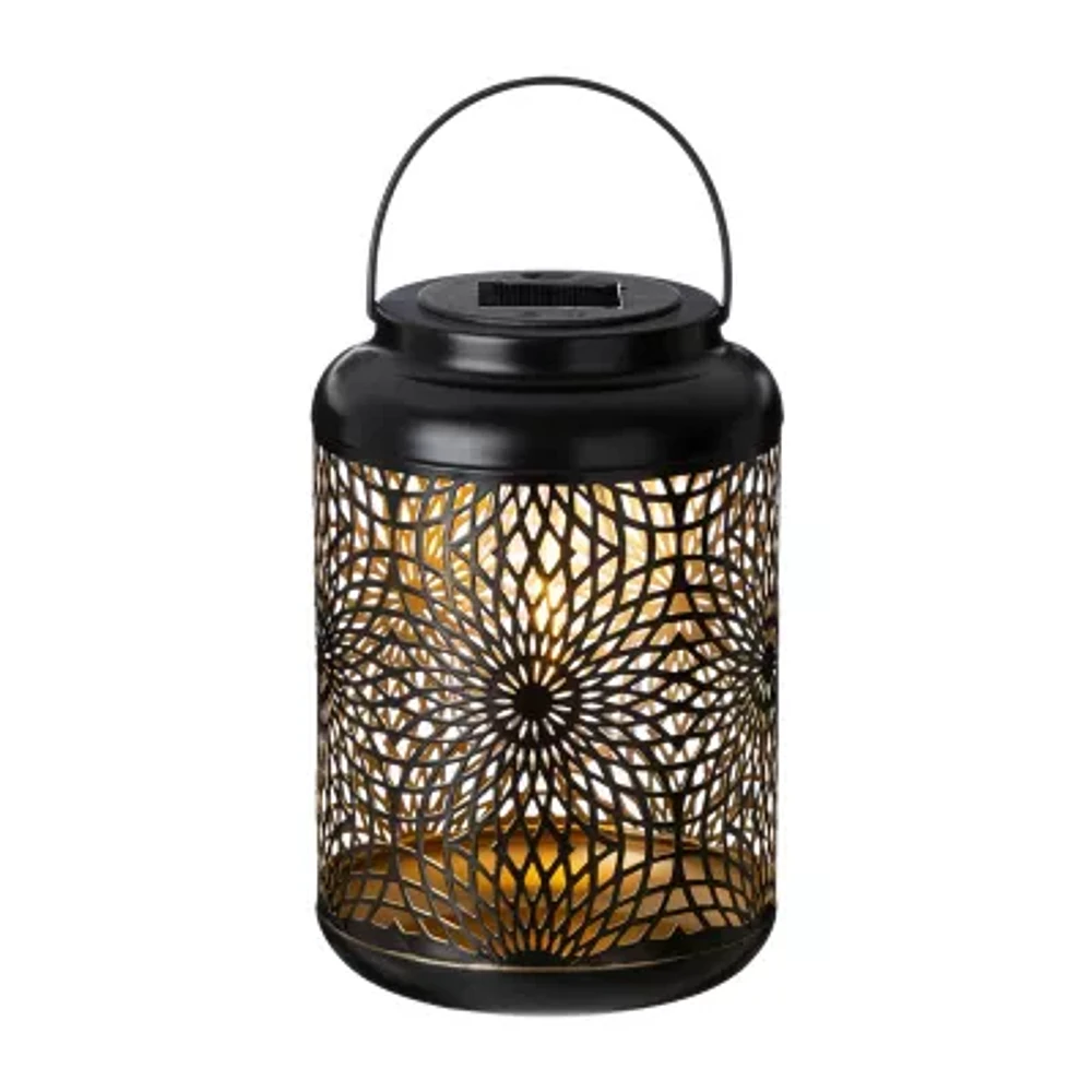 Glitzhome 8.75" Cutout Solar Powered Lantern