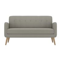 Kingston Mid-Century Modern Sofa Linen with Legs a Natural Finish