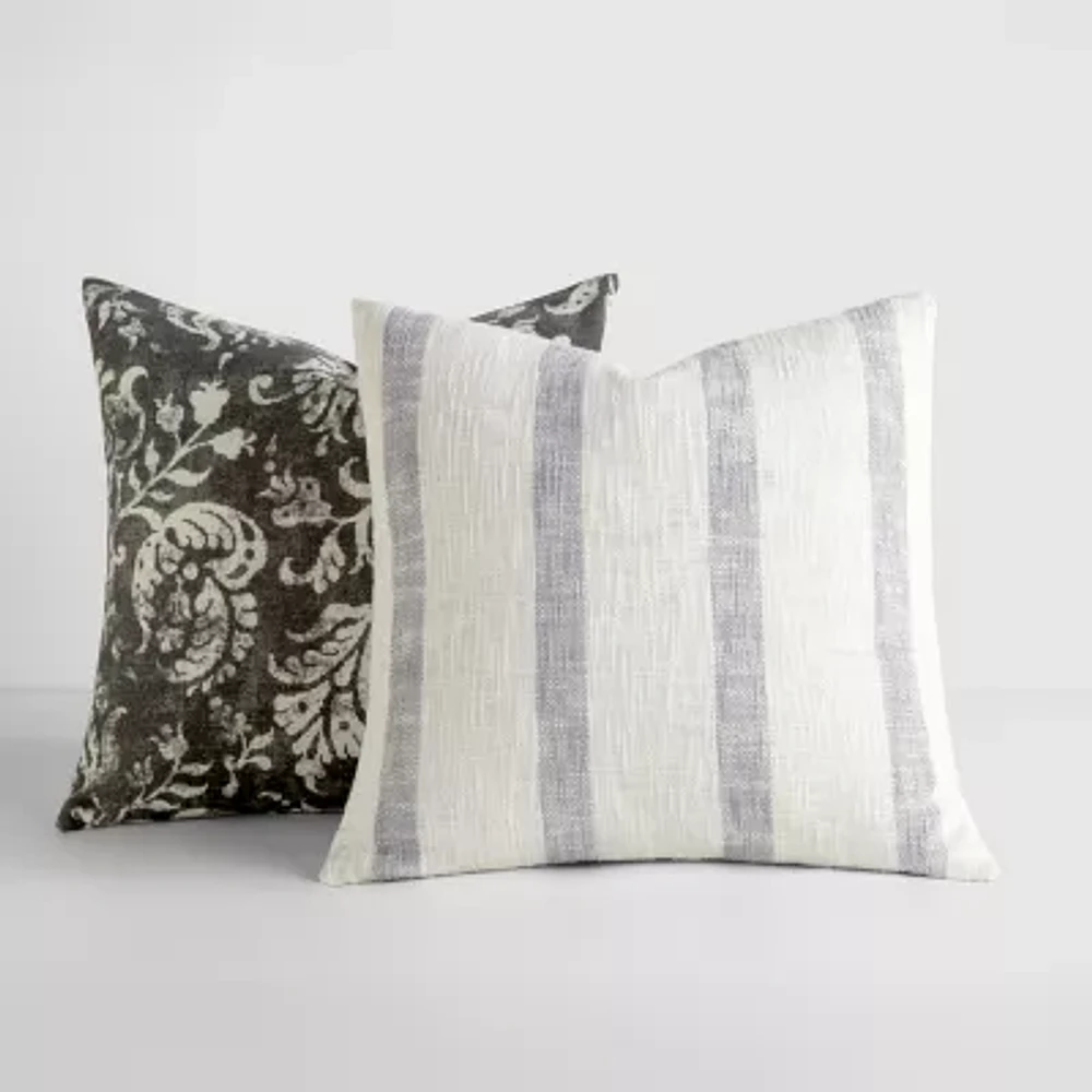 Casual Comfort Awning Stripe Yarn Dyed 2pk 2-pc. Square Throw Pillow