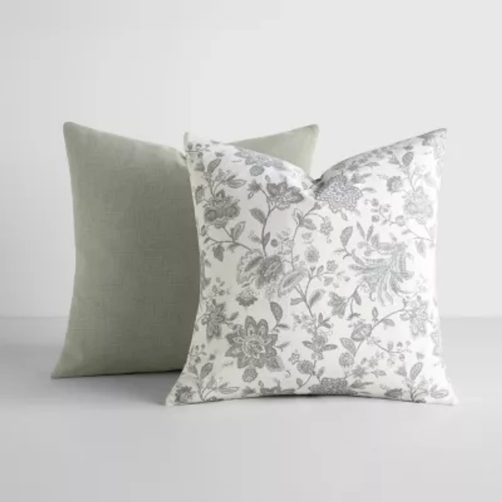 Casual Comfort Seed Stitch Jacobean 2pk 2-pc. Square Throw Pillow