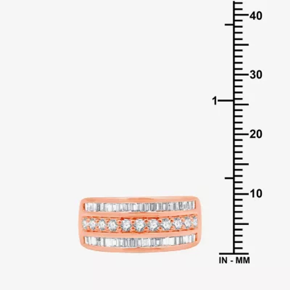 Womens 1 CT. T.W. Natural White Diamond 10K Rose Gold Anniversary Band