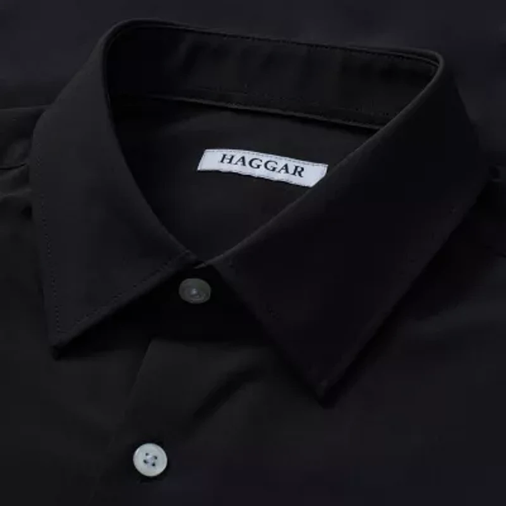 Haggar Smart Wash Mens Slim Fit Easy Care Long Sleeve Dress Shirt