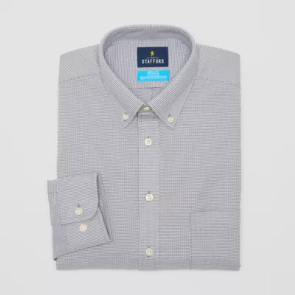Stafford Coolmax All Season Oxford Mens Regular Fit Long Sleeve Dress Shirt