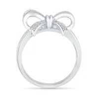 Womens 1/10 CT. T.W. Natural White Diamond Sterling Silver Cocktail Ring