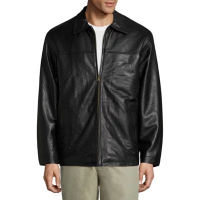 Vintage Leather Mens Big & Tall Lambskin Jacket with Zip Out Lining