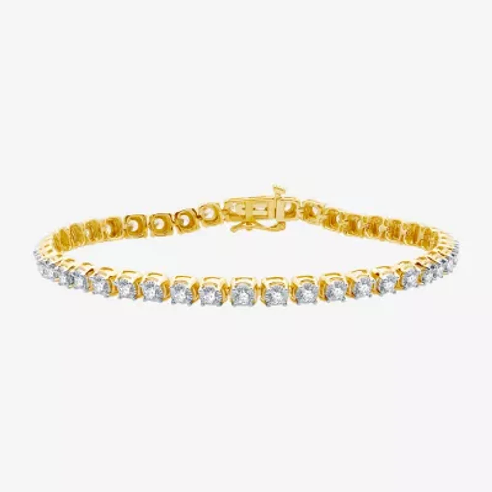 Womens 2 CT. T.W. Natural White Diamond 10K Gold 7.5 Inch Tennis Bracelet
