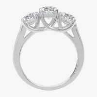 (G / SI1-SI2) Womens 2 1/4 CT. T.W. Lab Grown White Diamond 10K Gold Round 3-Stone Engagement Ring