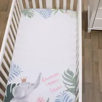 Nojo Elephant Princess Crib Sheet