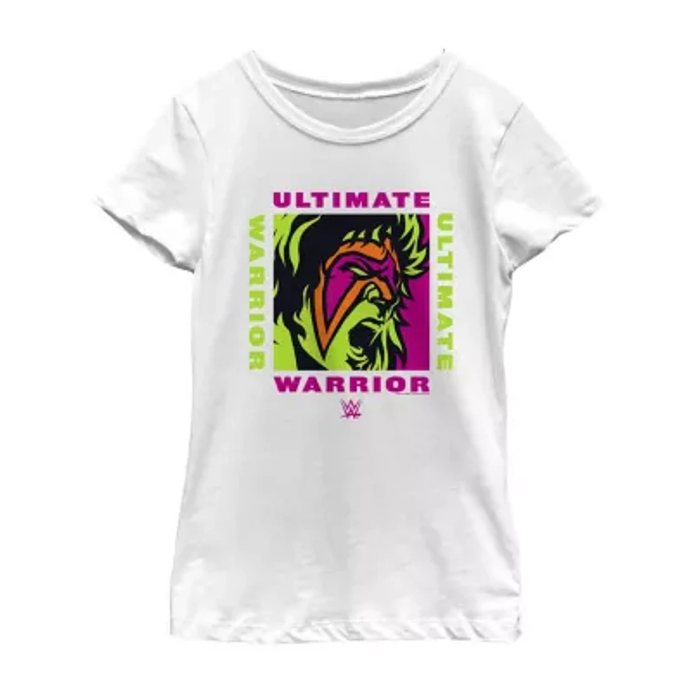 Little & Big Kid Girls Crew Neck Short Sleeve Regular Fit WWE Graphic T-Shirt