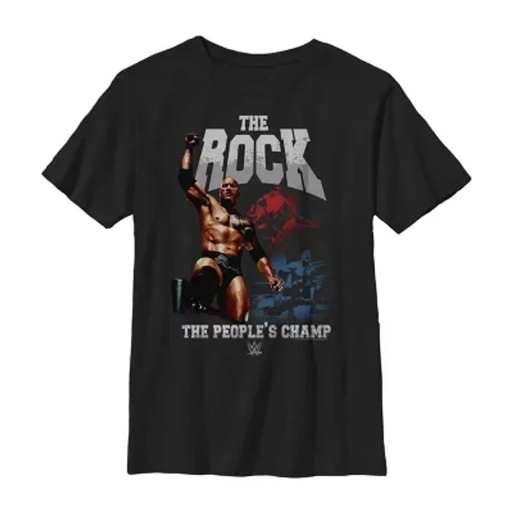 Little & Big Kid Boys Crew Neck Short Sleeve Regular Fit WWE Graphic T-Shirt