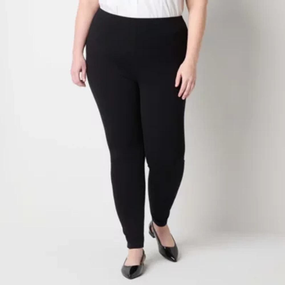 Liz Claiborne Lori Ponte Womens Mid Rise 29" Plus 7/8 Ankle Legging