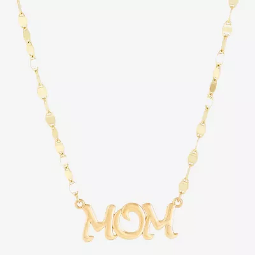 "Mom" Womens 10K Gold 16 Inch Pendant Necklace