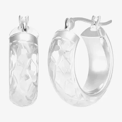 Womens 10K Gold 15mm Round Hoop Earrings