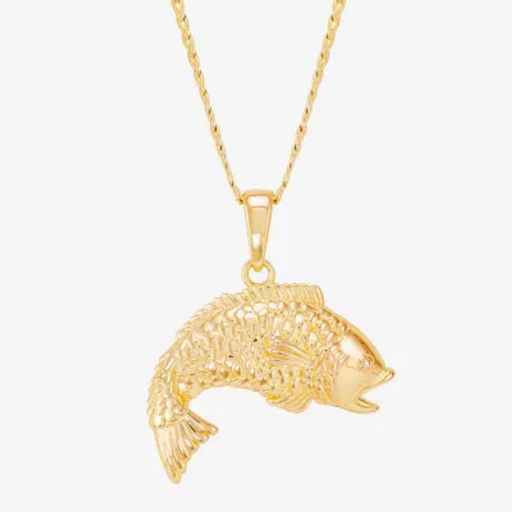 Fish Womens 14K Gold Over Silver 22 Inch Pendant Necklace