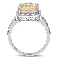 Womens 1/10 CT. T.W. Genuine Yellow Citrine Sterling Silver Cocktail Ring